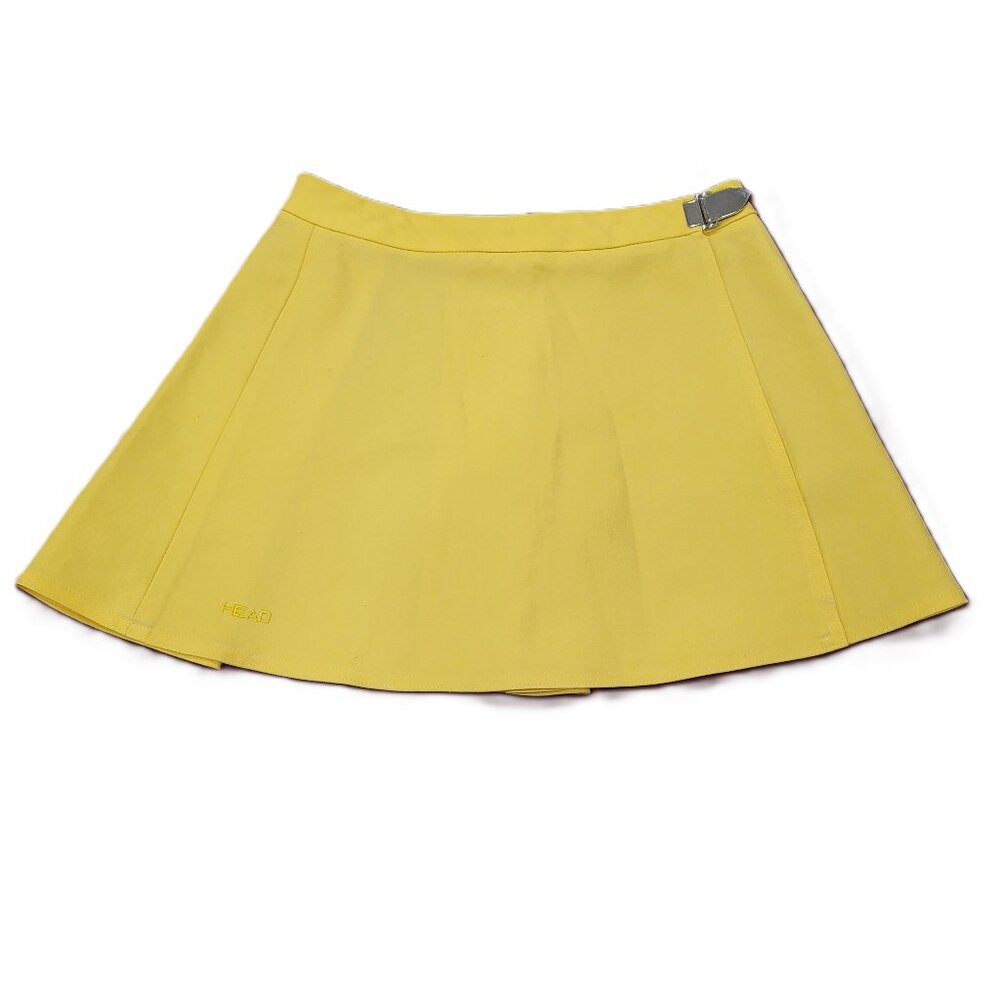 Vintage Head Tennis Skirt Mini Pleated Yellow